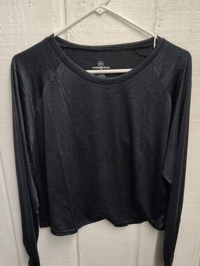 Essentials Long Sleeve Crewneck Top - Charcoal